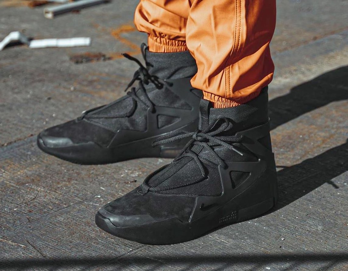 Nike Air Fear of God 1 Triple Black AR4237-005 On Feet