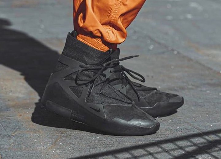 Nike Air Fear of God 1 Triple Black AR4237-005 On Feet