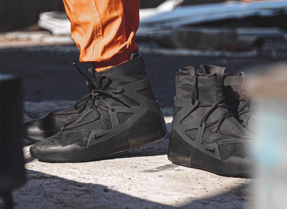 Nike Air Fear of God 1 Triple Black AR4237-005 On Feet