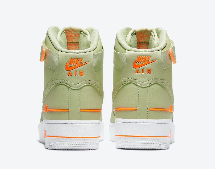 Nike Air Force 1 High Olive Aura Total Orange CJ1385-300 Release Date Info