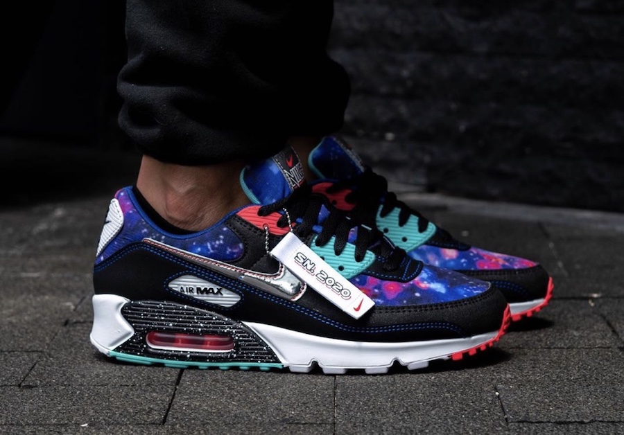 Nike Air Max 90 Galaxy CW6018-001 On Feet Nike Air Max 90 Galaxy CW6018-001 On Feet