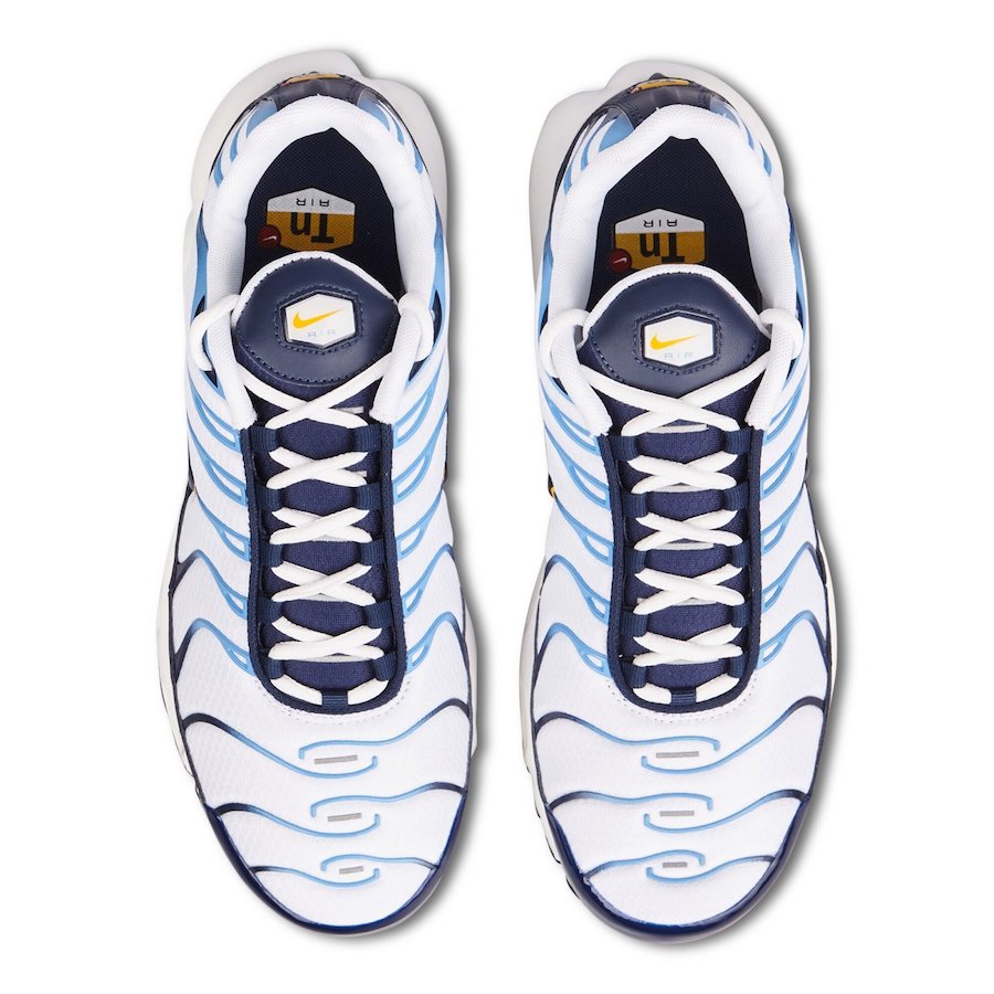blue white and gold nikes