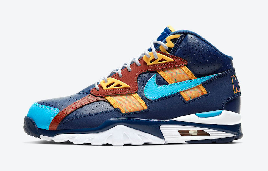 nike air trainer sc high orange blue