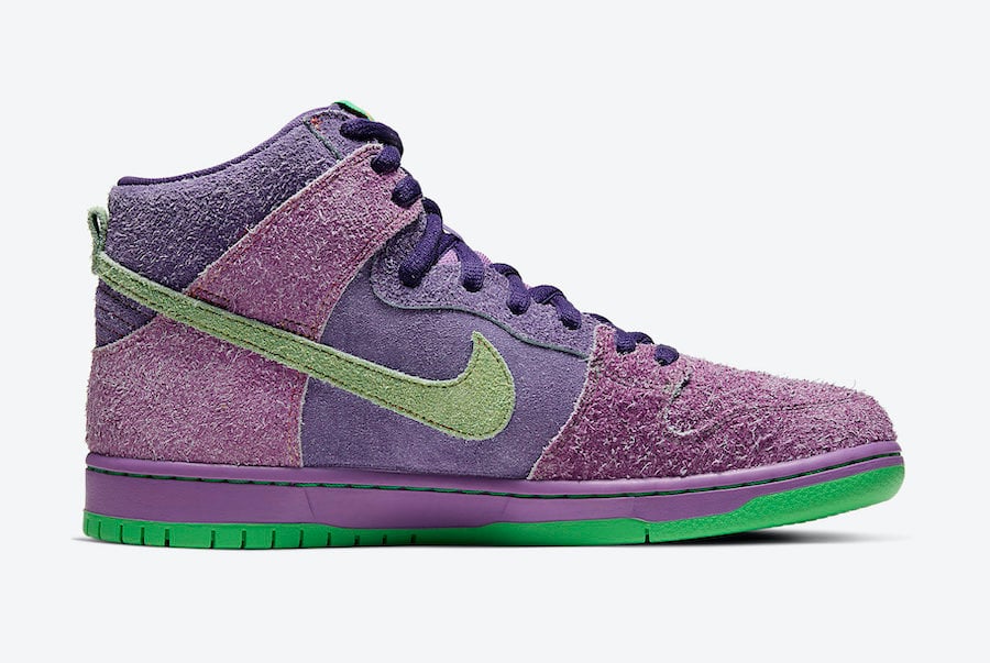 nike sb dunk high purple skunk