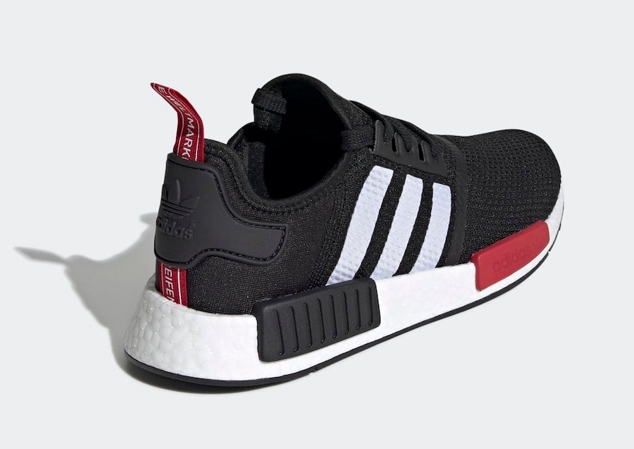 black white and red nmd