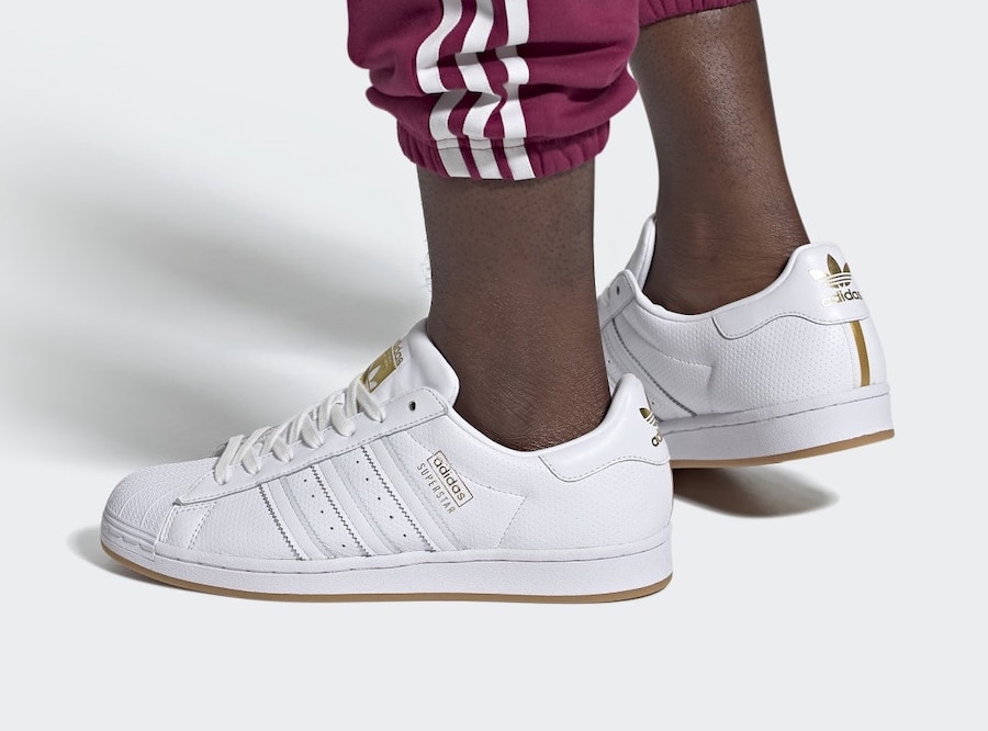 adidas superstar white gold