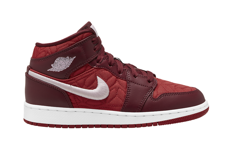 Air Jordan 1 Mid Releasing with Red Quilted Uppers