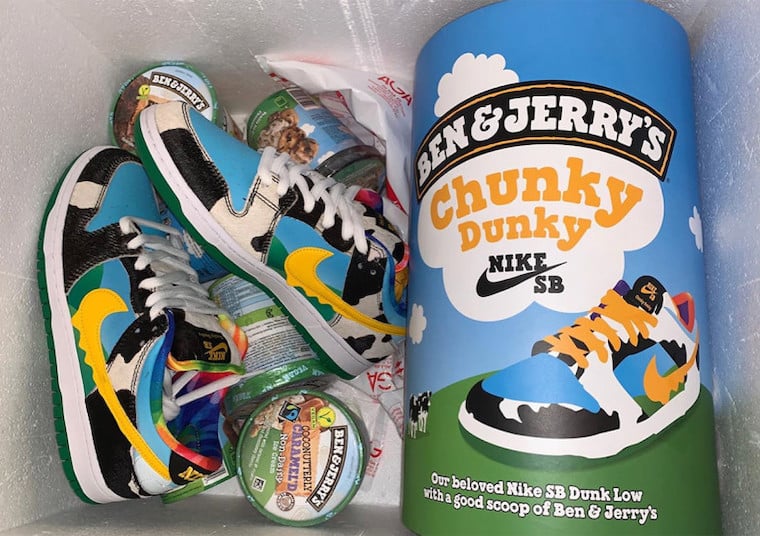 Ben & Jerry’s and Nike SB Unveils the Dunk Low ‘Chunky Dunky’ Promo Pint Box