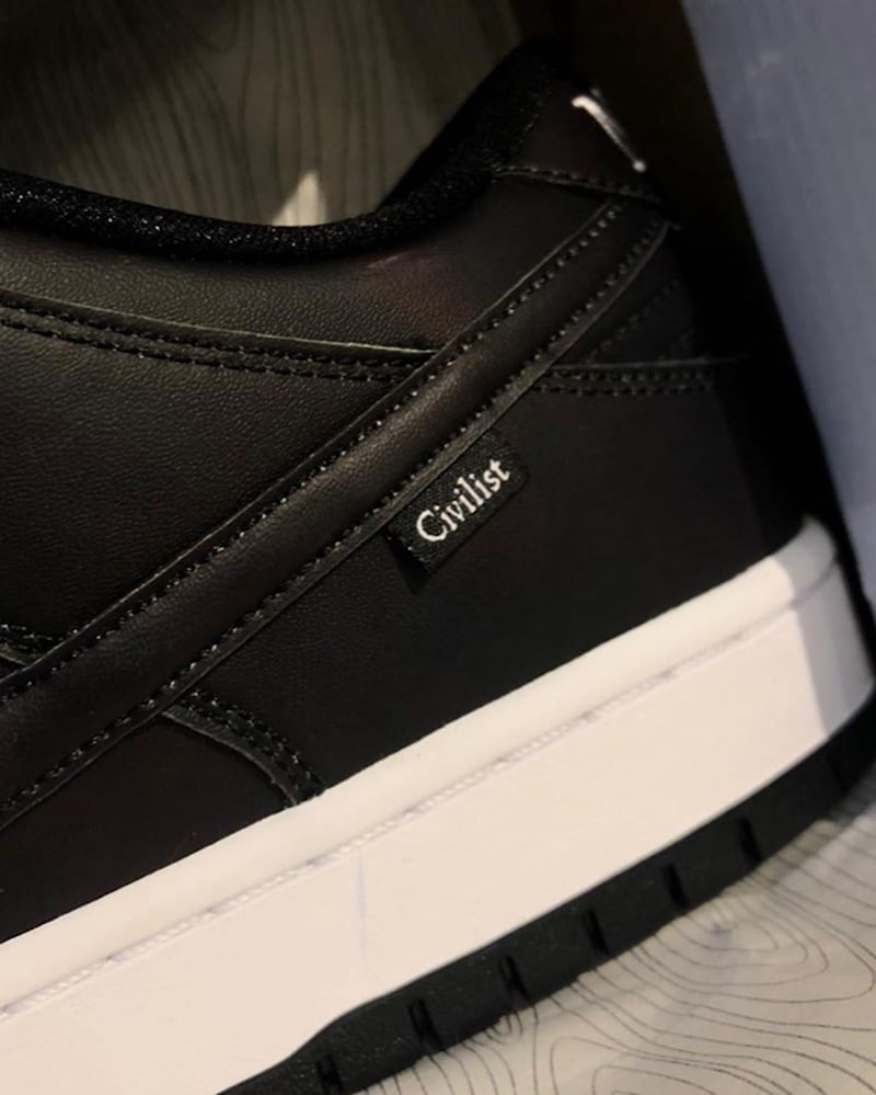 Civilist Nike SB Dunk Low Black White Release Date Info