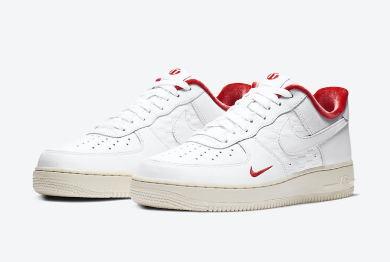 Kith Nike Air Force 1 Low Japan White University Red Metallic Gold
