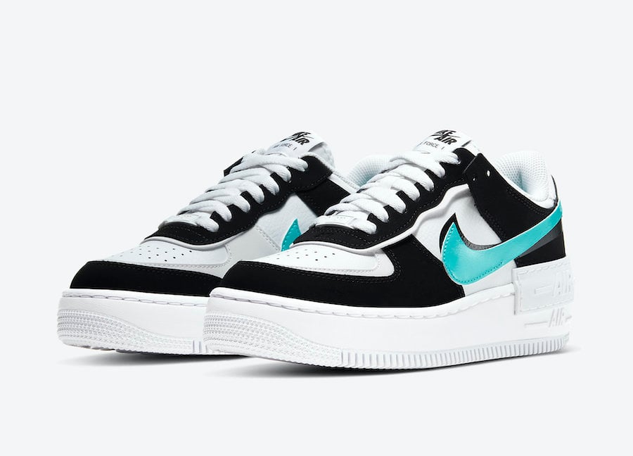 black and teal air force ones