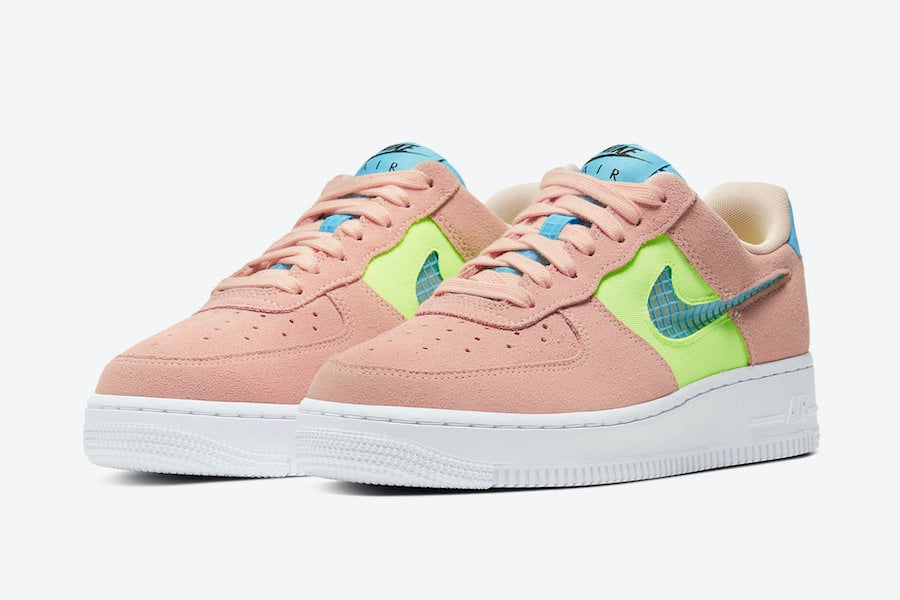 nike air force 1 washed coral