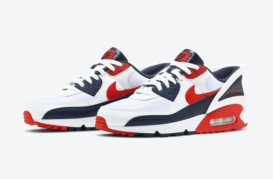 Nike Air Max 90 FlyEase White Obsidian University Red CU0814-104 Release Date Info