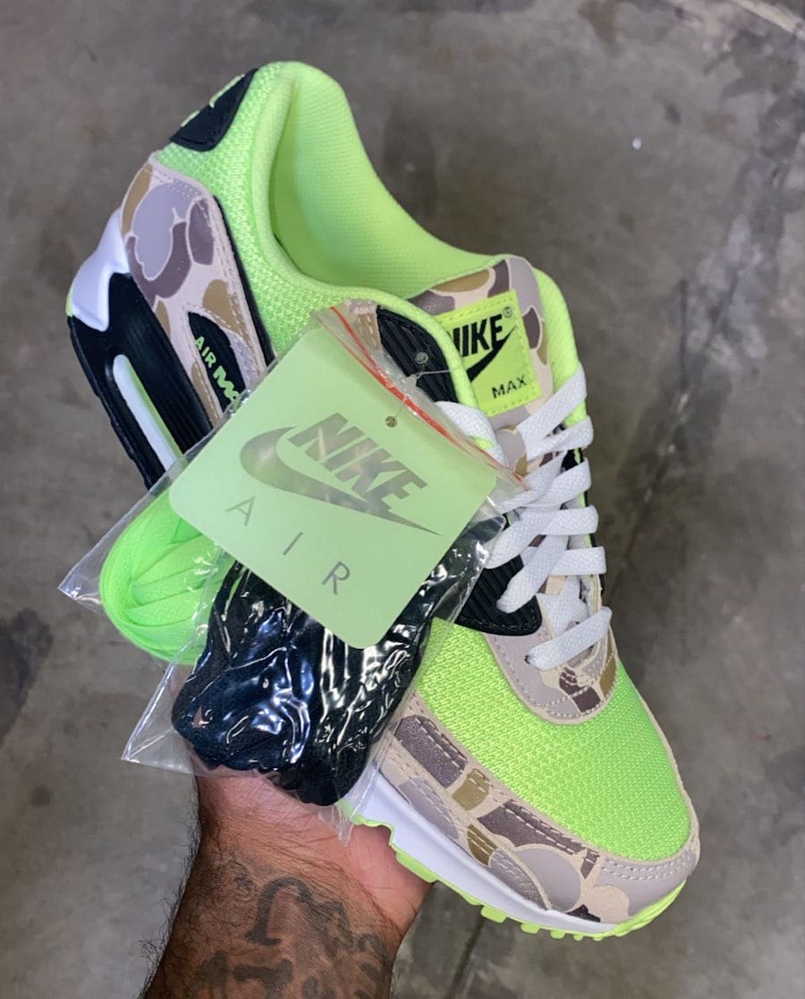 Nike Air Max 90 Ghost Green Volt Duck Camo CW4039-300 Release Date Info