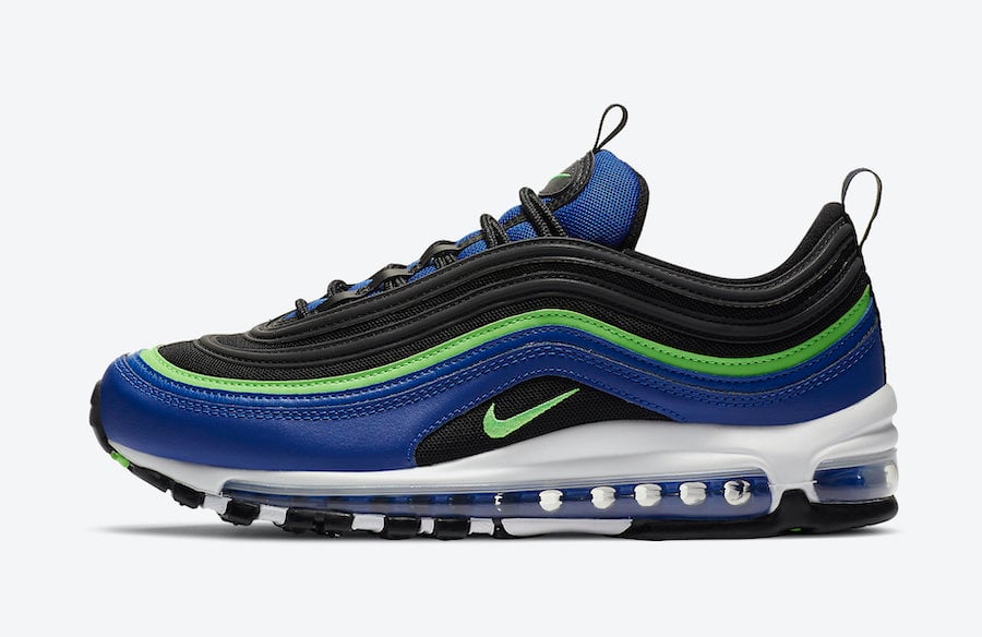 blue and lime green nike air max