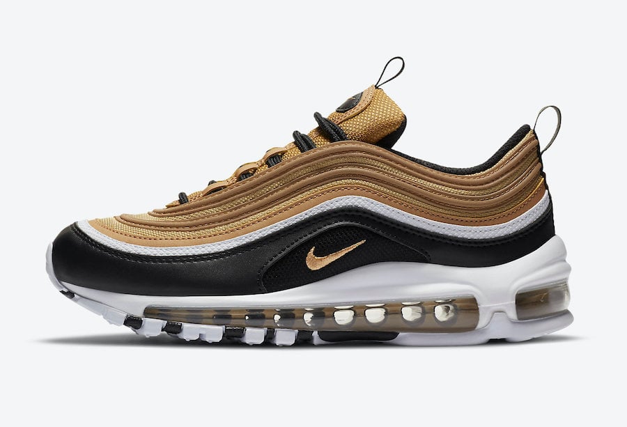 Nike Air Max 97 GS Gold Black White CZ9197-700 Release Date Info