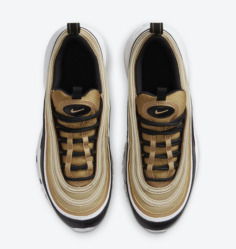 Nike Air Max 97 GS Gold Black White CZ9197-700 Release Date Info
