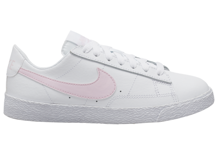 white nikes with pink swoosh