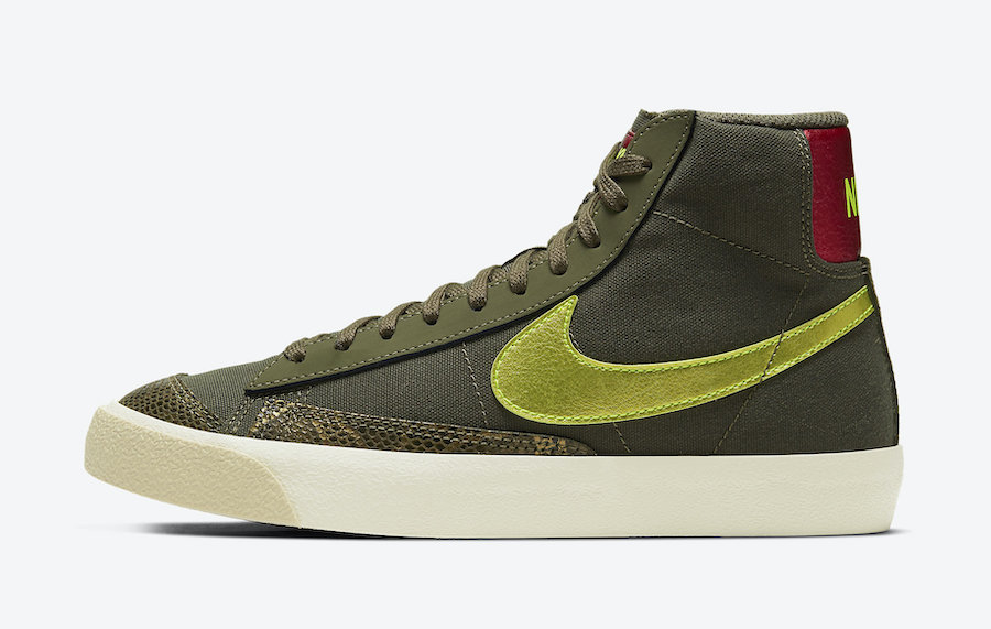 Nike Blazer Mid 77 WMNS Olive Snakeskin CZ0462-200 Release Date Info