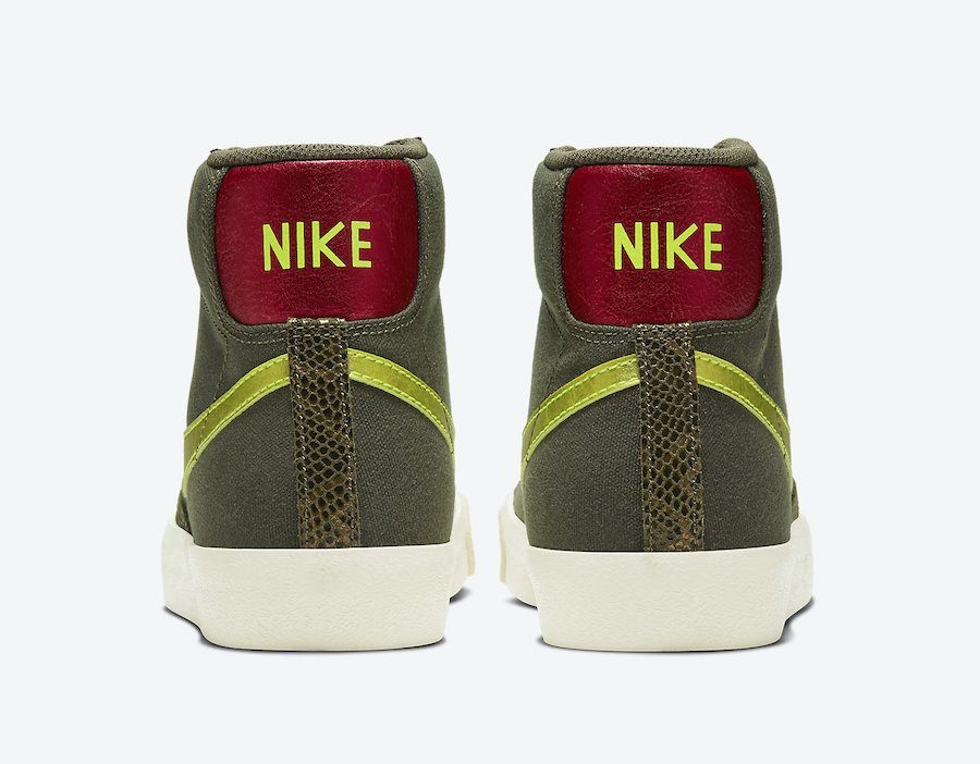 Nike Blazer Mid 77 WMNS Olive Snakeskin CZ0462-200 Release Date Info