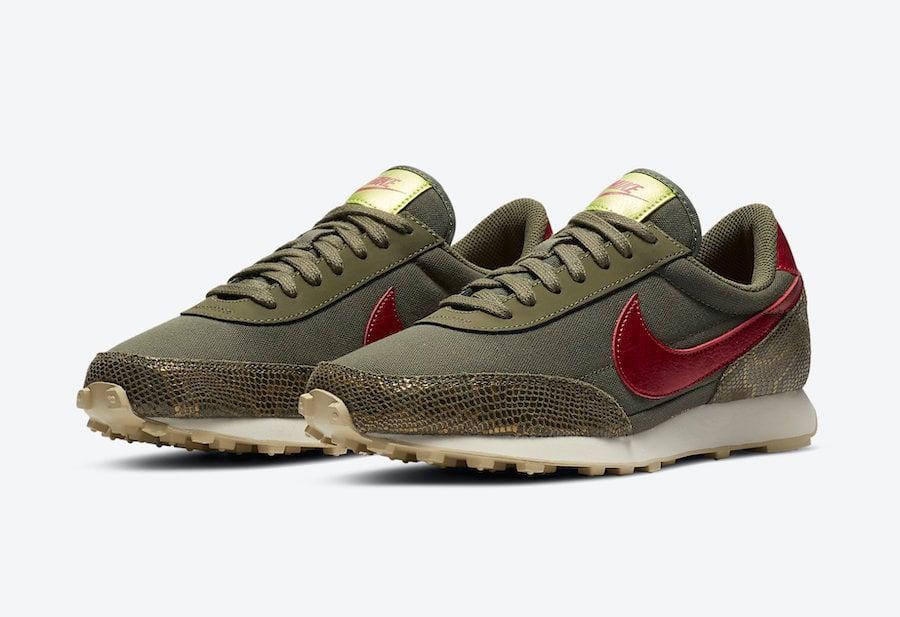 Nike Daybreak Releasing in Olive with Snakeskin Texture