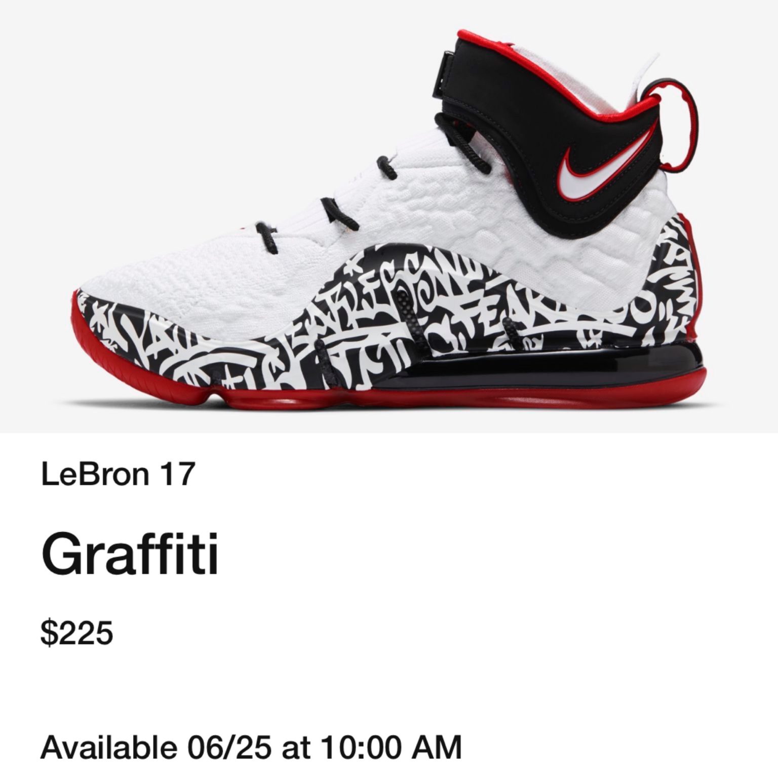 Nike LeBron 17 Graffiti New Release Date
