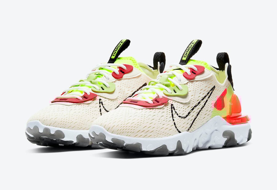 Nike React Vision Beige Orange Volt CI7523-100 Release Date Info Nike React Vision Beige Orange Volt CI7523-100 Release Date Info