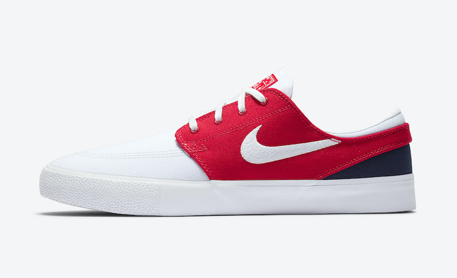 Nike SB Stefan Janoski White University Red Midnight Navy AR7718-105 Release Date Info