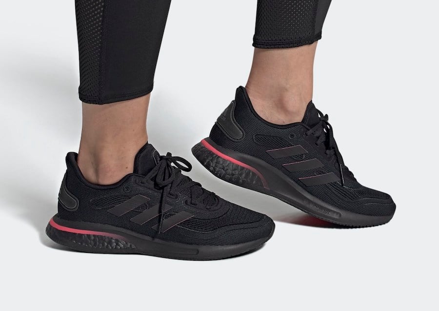 adidas Supernova in Black with Signal Pink Accents