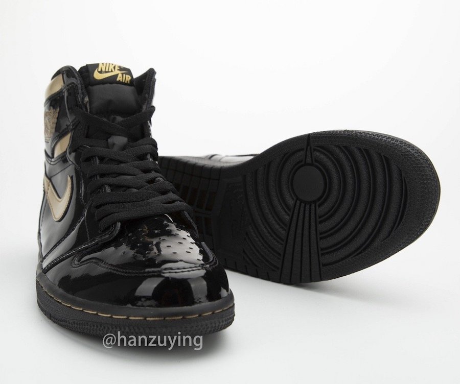 Air Jordan 1 Black Metallic Gold Patent Leather 555088-032 Release Details