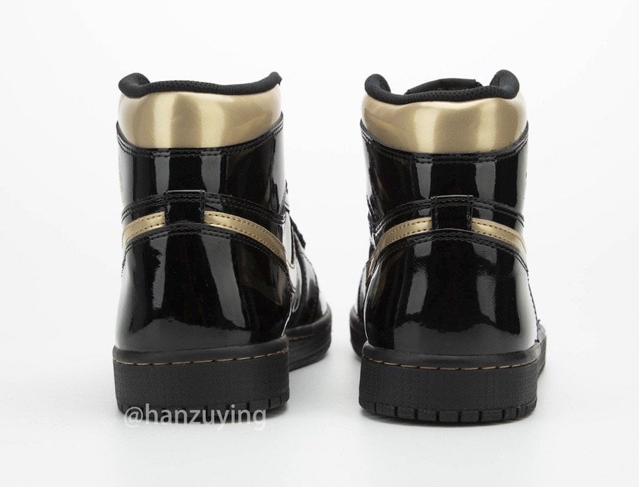 Air Jordan 1 Black Metallic Gold Patent Leather 555088-032 Release Details