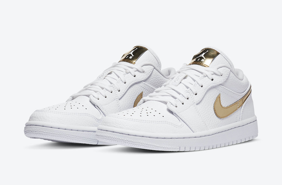 Air Jordan 1 Low White Metallic Gold CZ4776-100 Release Date Info