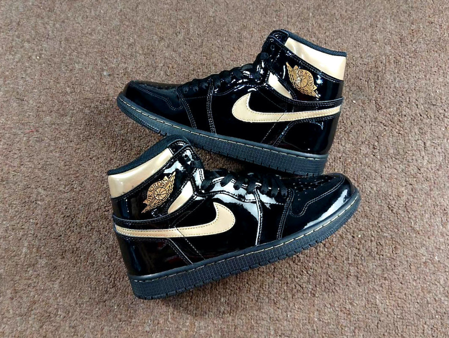 Air Jordan 1 Patent Black Gold 555088-032 Release Info