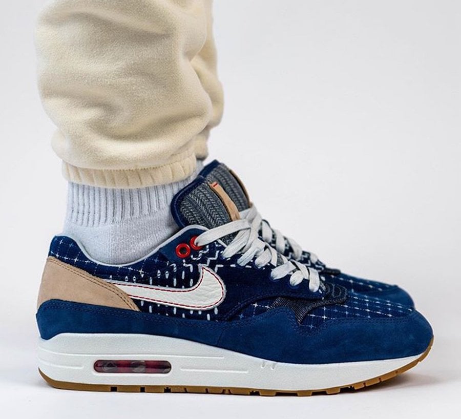 DENHAM Nike Air Max 1 CW7603-400 On Feet DENHAM Nike Air Max 1 CW7603-400 On Feet