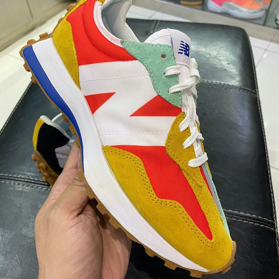 New Balance 327 Split Red Orange Yellow Green Release Date Info