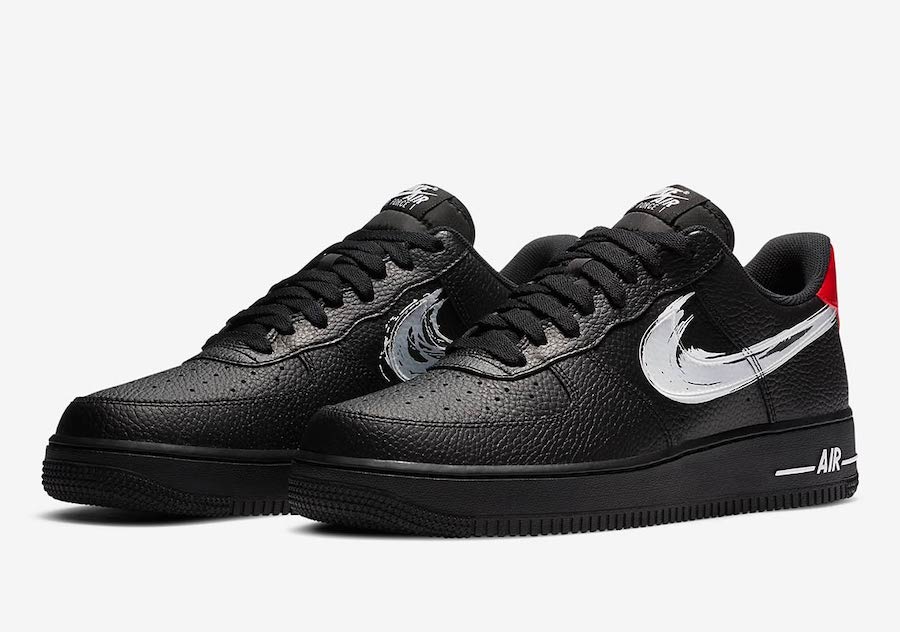 nike air force 1 low brushstroke white black