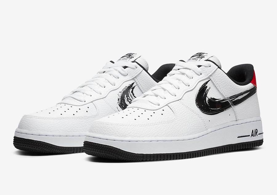 Nike Air Force 1 Low Brushstroke Swoosh White DA4657-100 Release Date Info