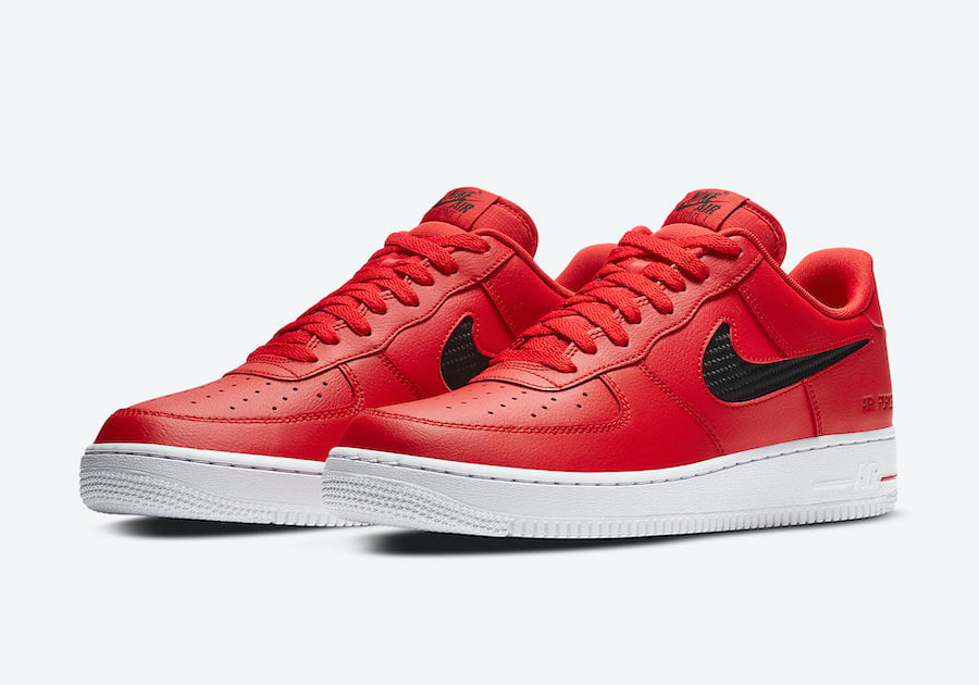 nike air force 1 red swoosh