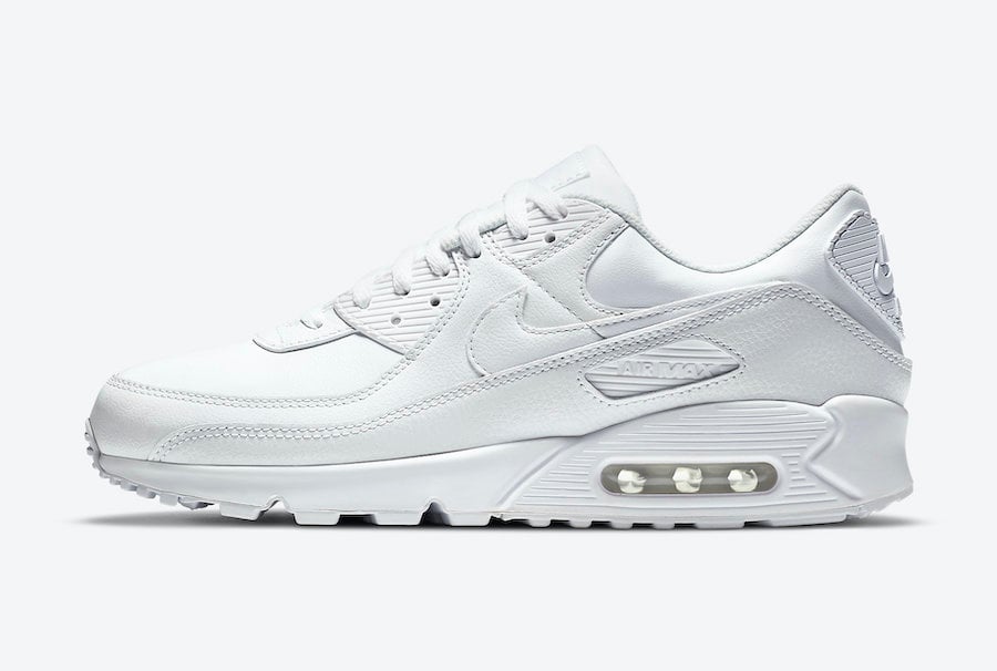 Nike Air Max 90 Leather Triple White CZ5594-100 Release Date Info