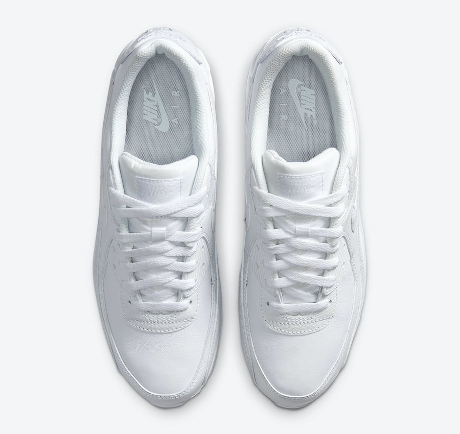 Nike Air Max 90 Leather Triple White CZ5594-100 Release Date Info