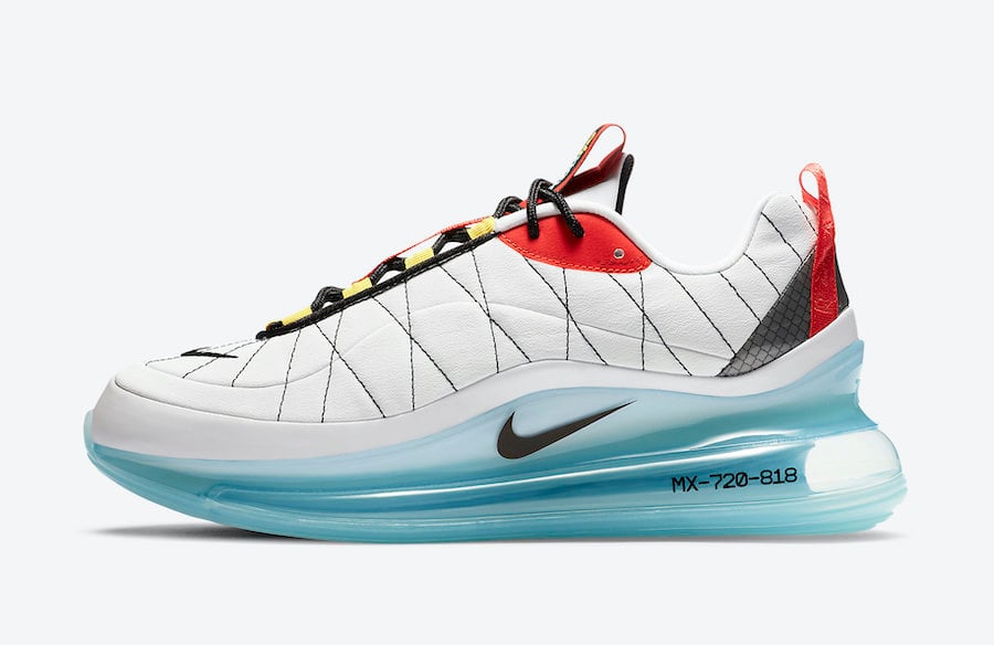 Nike MX 720-818 White Red Yellow Black CV4199-100 Release Date Info