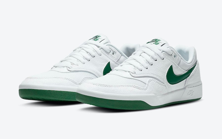 white and green nike sb