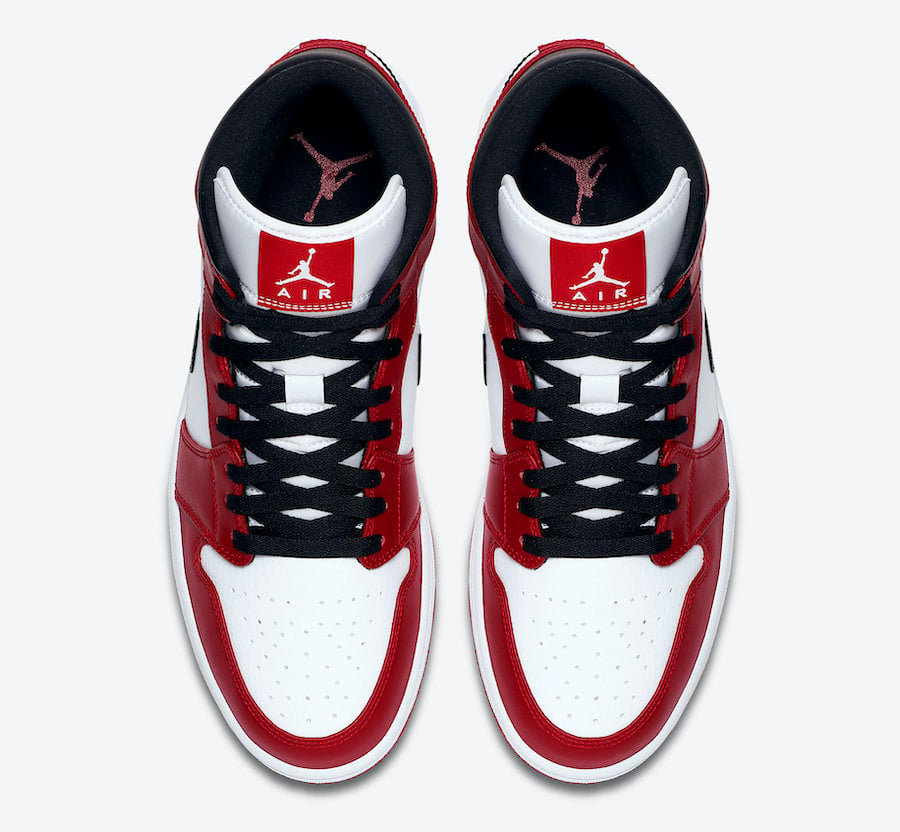 Air Jordan 1 Mid Chicago White Heel 554724-173 Release Date Info