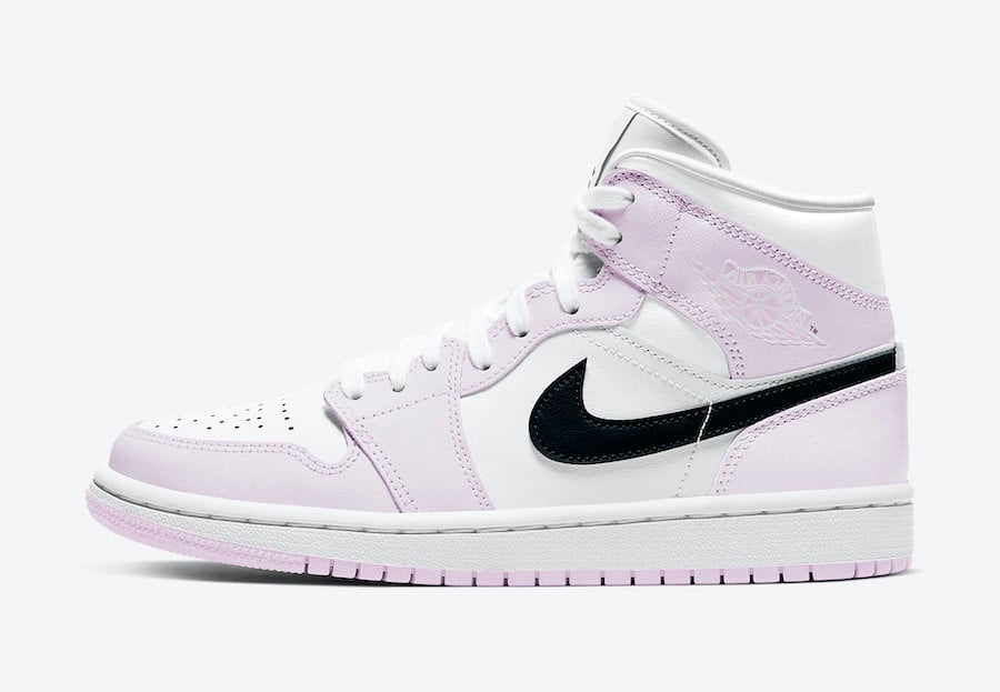 Air Jordan 1 Mid in White, Pink and Black