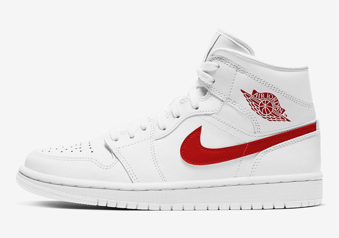 nike air jordan 1 mid white blue red