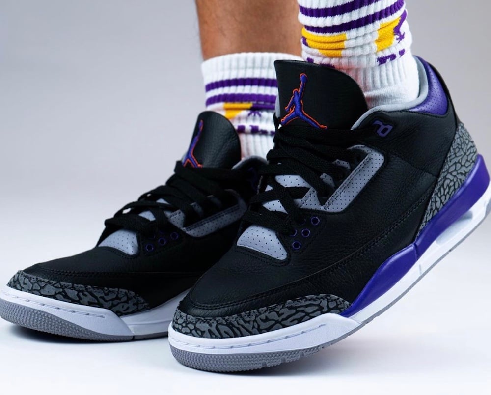 Air Jordan 3 Court Purple Suns CT8532-050 On Feet