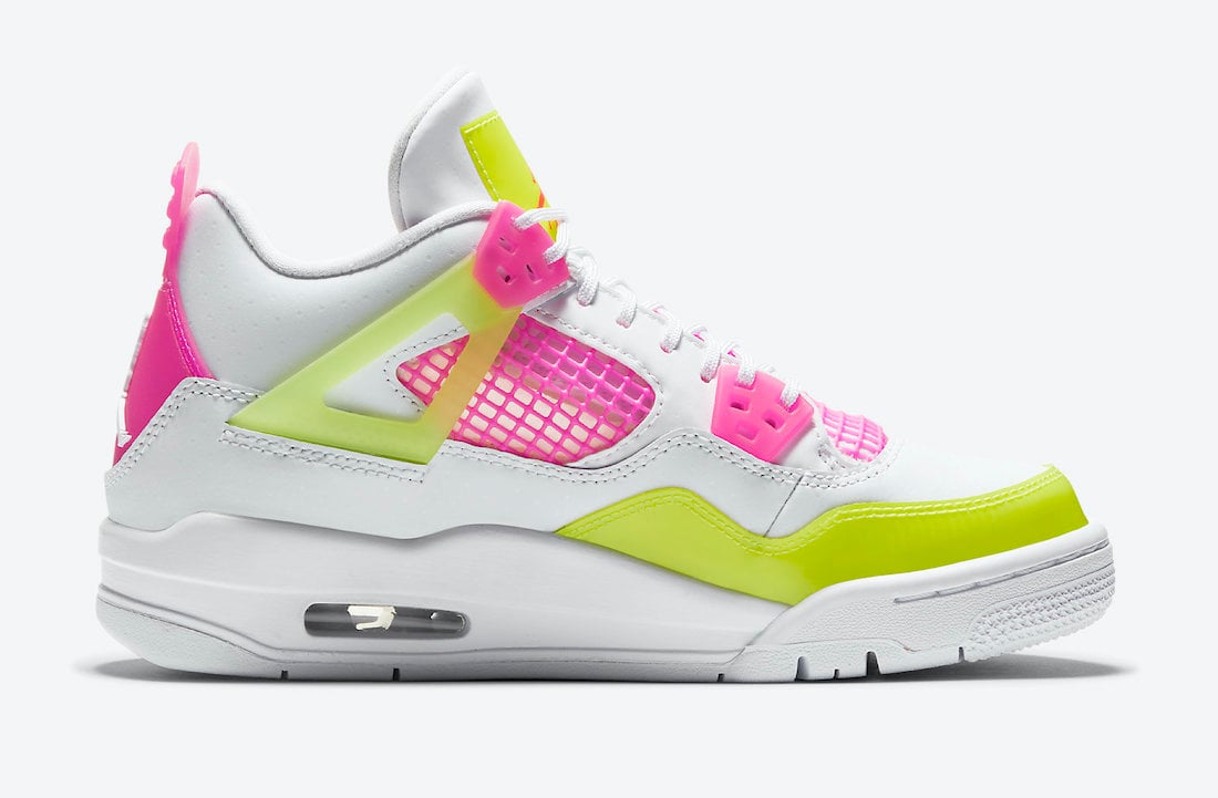 lime green pink and white jordans