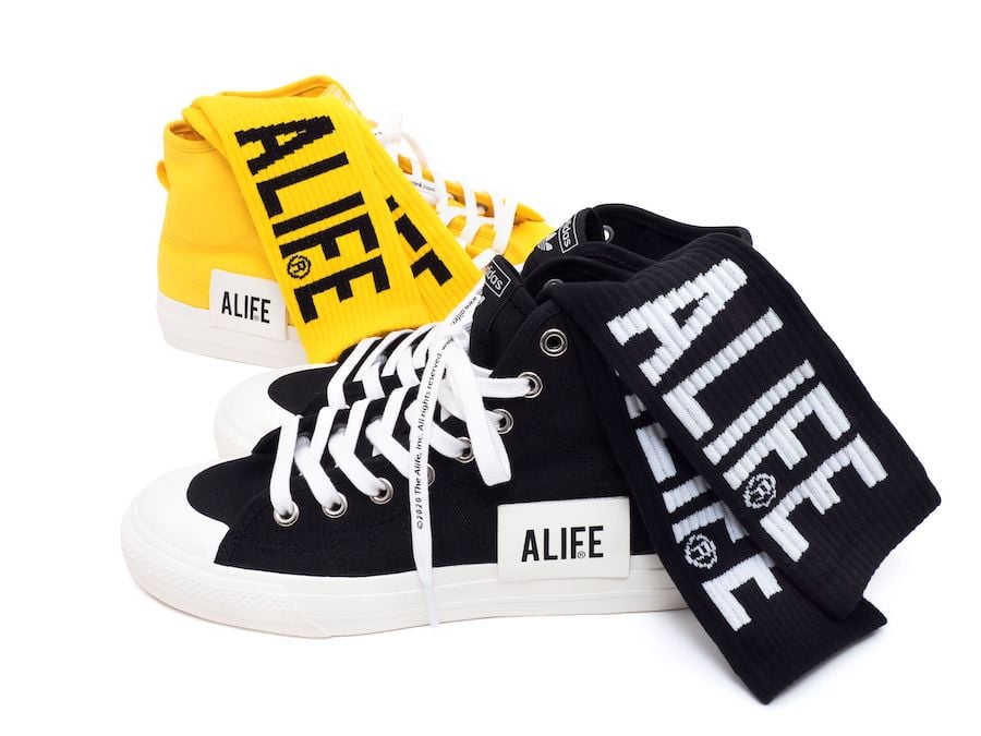 ALIFE adidas Nizza High Black Yellow Release Date Info