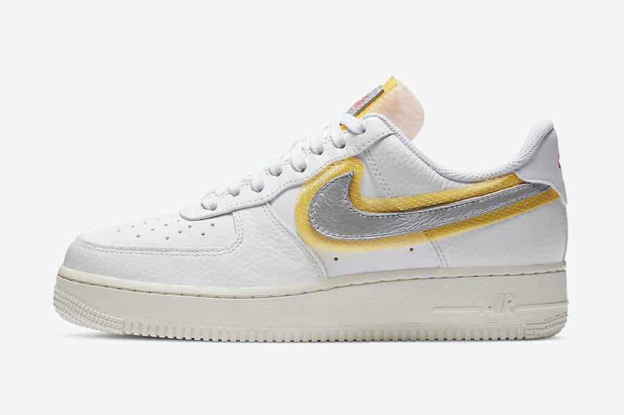 Nike Air Force 1 Low White Silver Gold CZ8104-100 Release Date Info