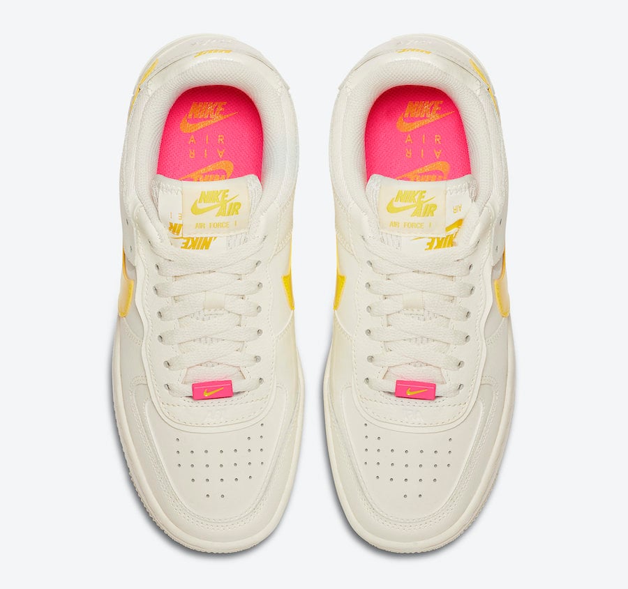 nike air force 1 yellow and pink